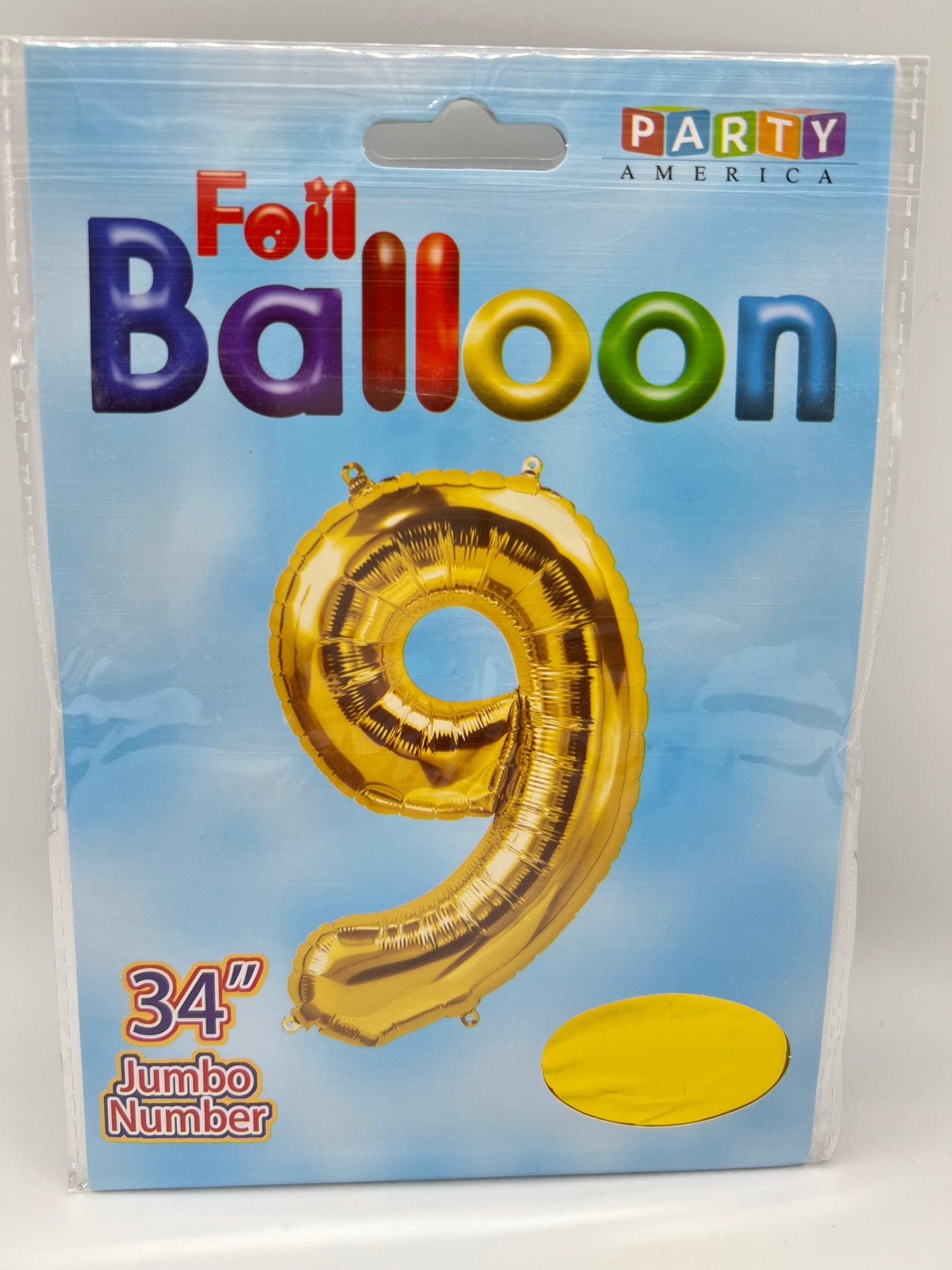 34’’ Number 9 Foil Balloon-Gold