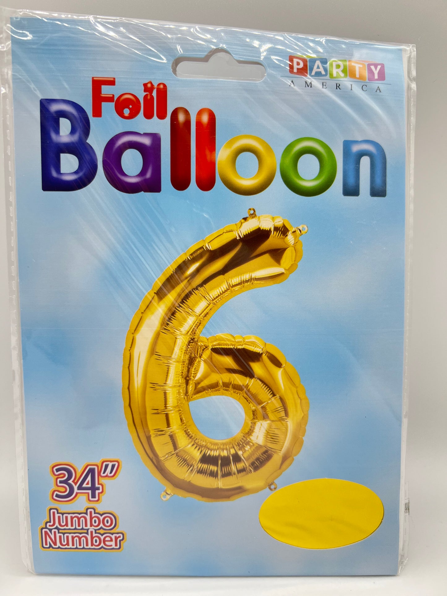 34’’ Number 6 Foil Balloon-Gold
