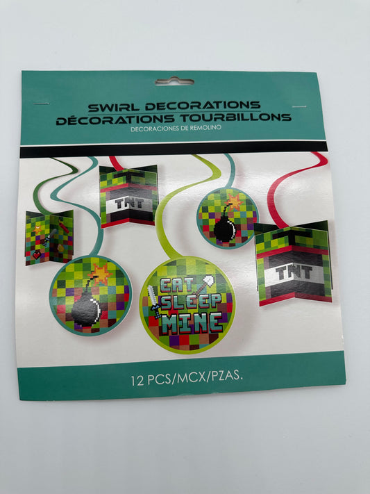 Minecraft Swirl Decorations 12 PCS