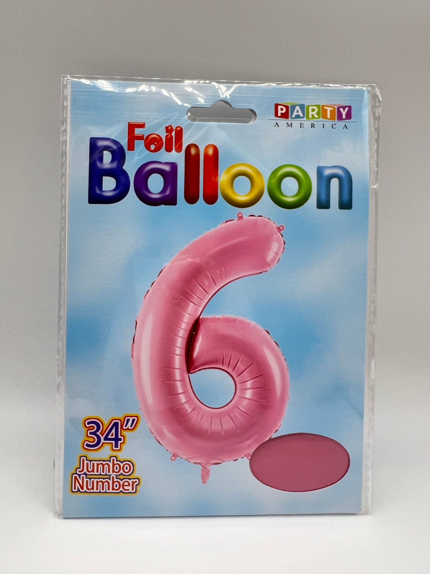 34’’ Number 6 Foil Balloon Pink
