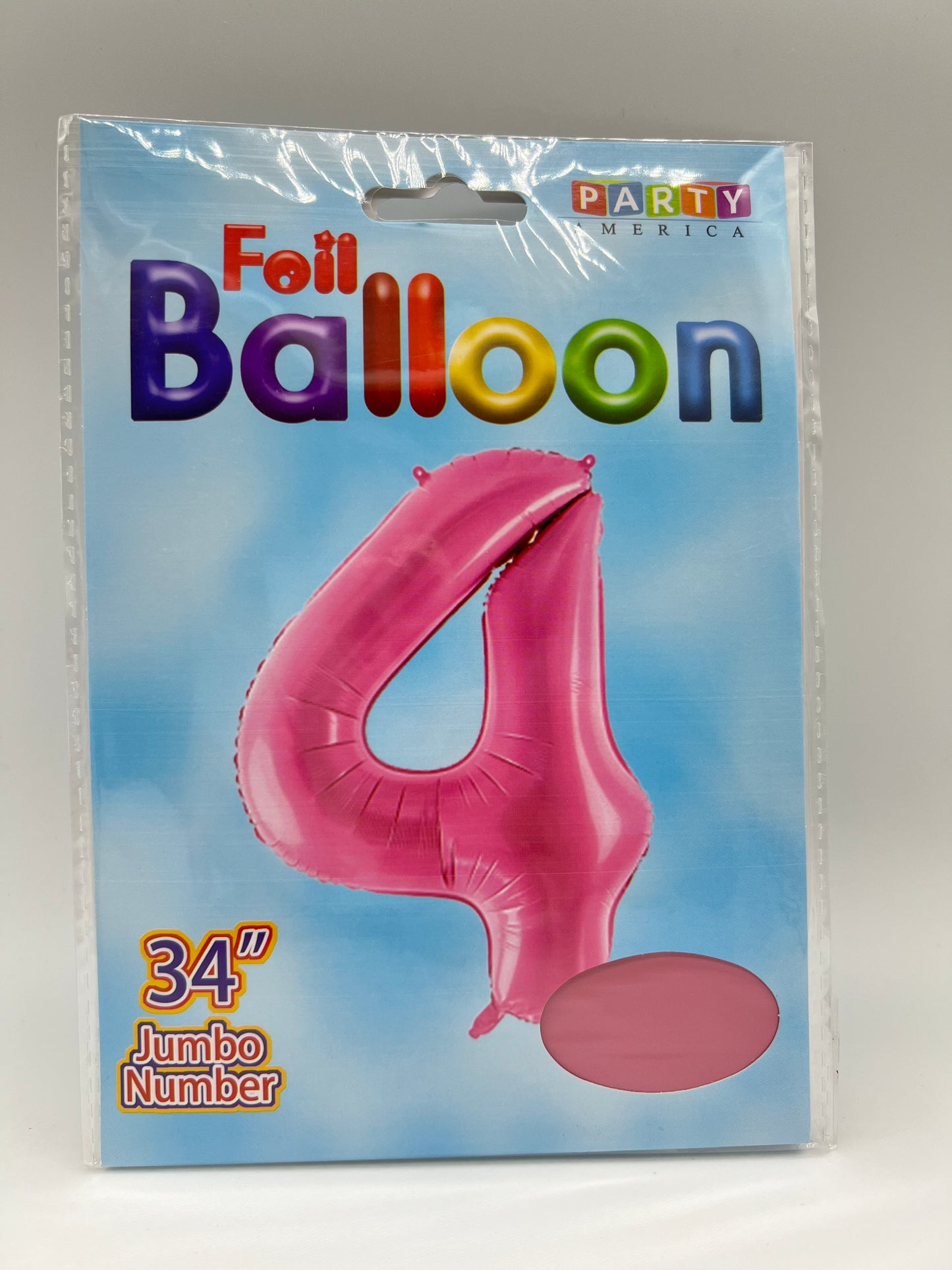 34’’ Number 4 Foil Balloon- Pink