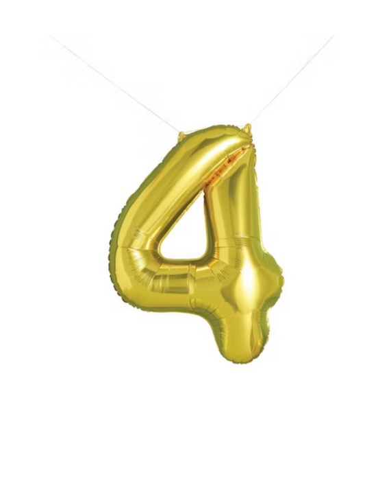 34’’ Number 4 Foil Balloon-Gold