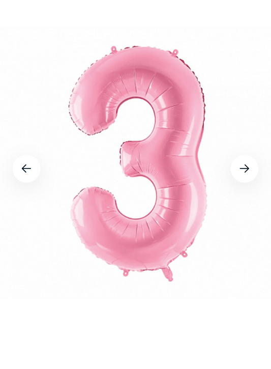 34’’ Number 3 Foil Balloon Pink