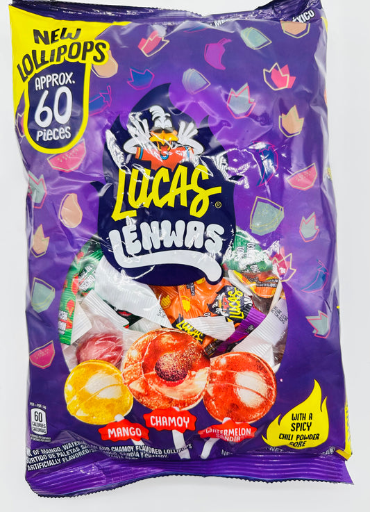 Lucas Lenwas Mix Mango, Chamoy & Watermelon 60 pieces.