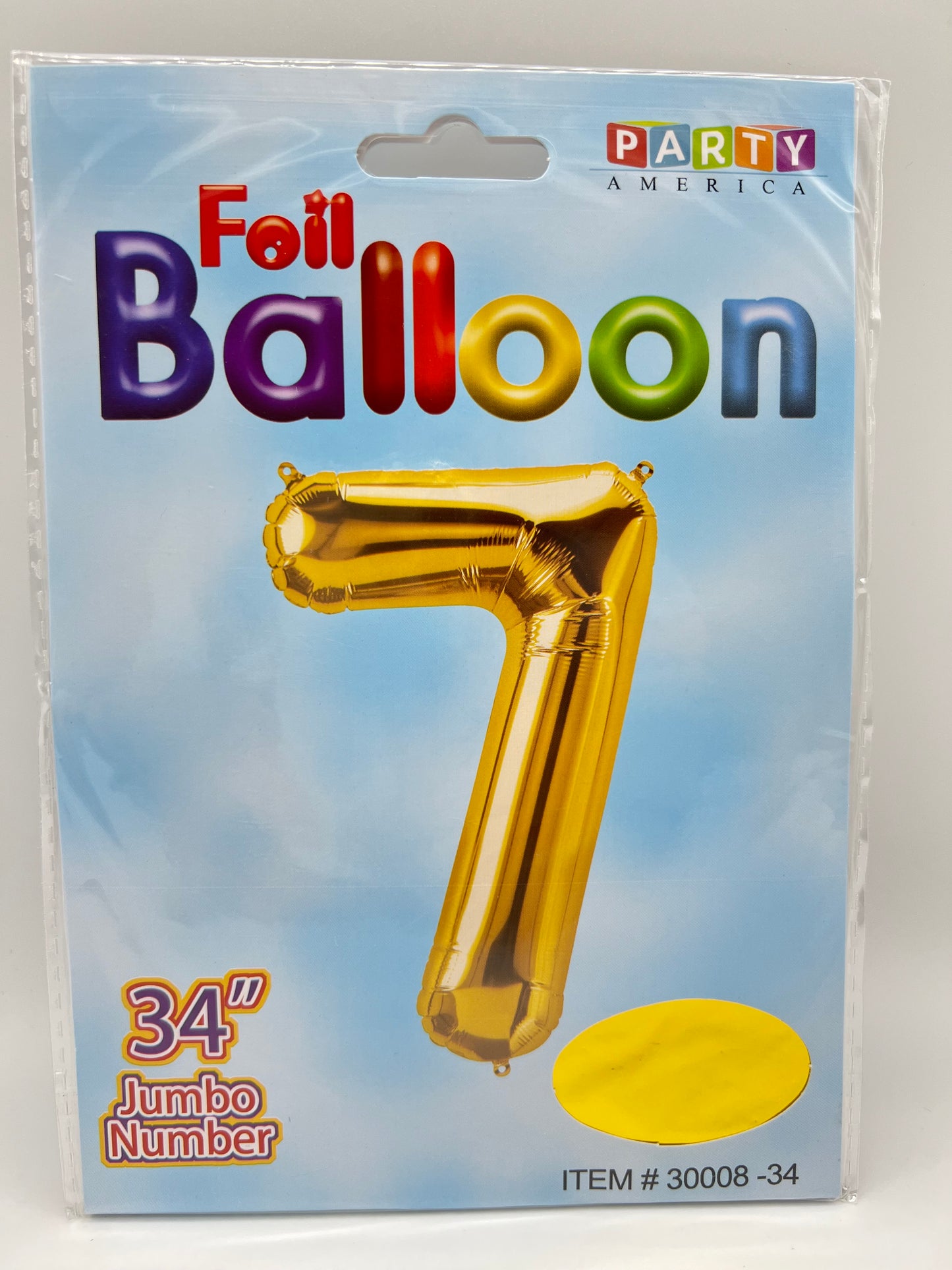 34’’ Number 7 Foil Balloon- Gold