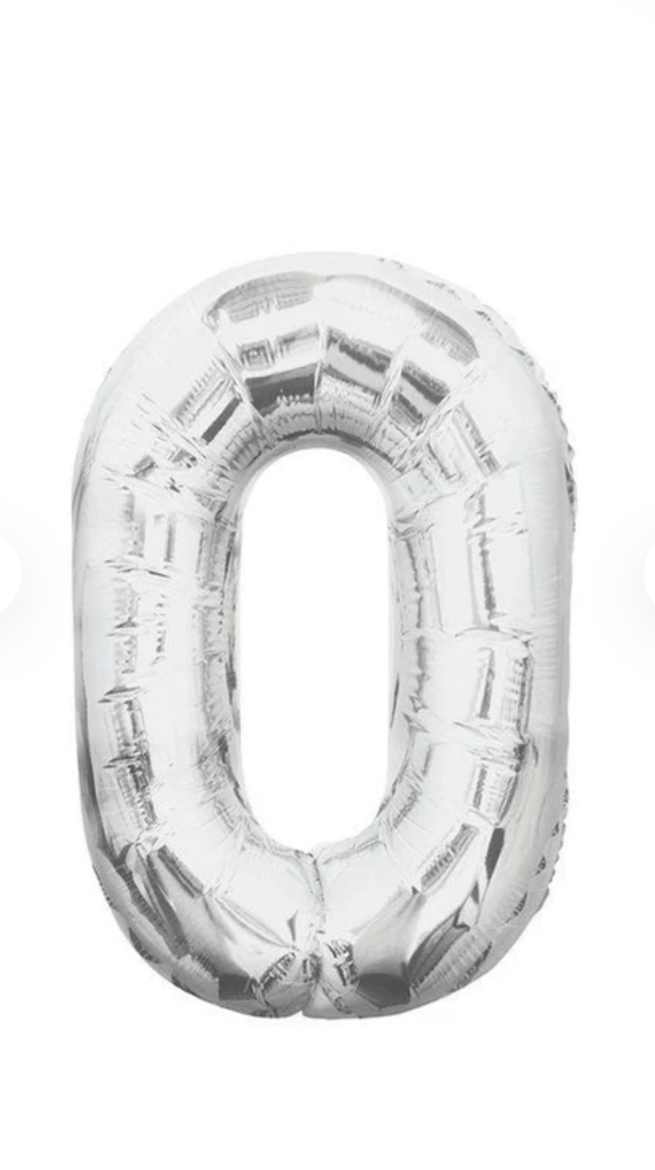 34’’ Number 0 Foil Balloon- Silver