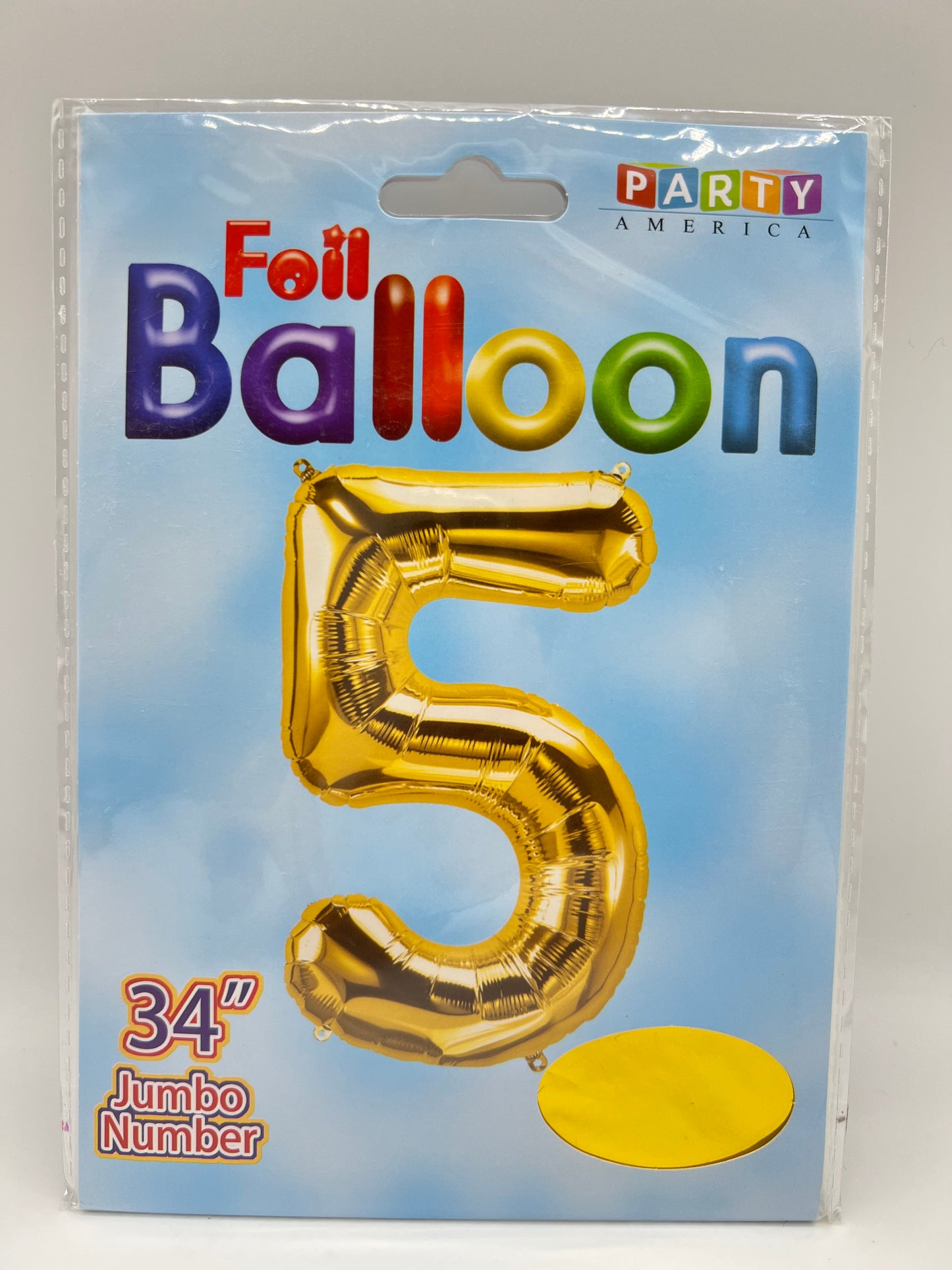 34’’ Number 5 Foil Balloon- Gold