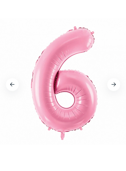 34’’ Number 6 Foil Balloon Pink
