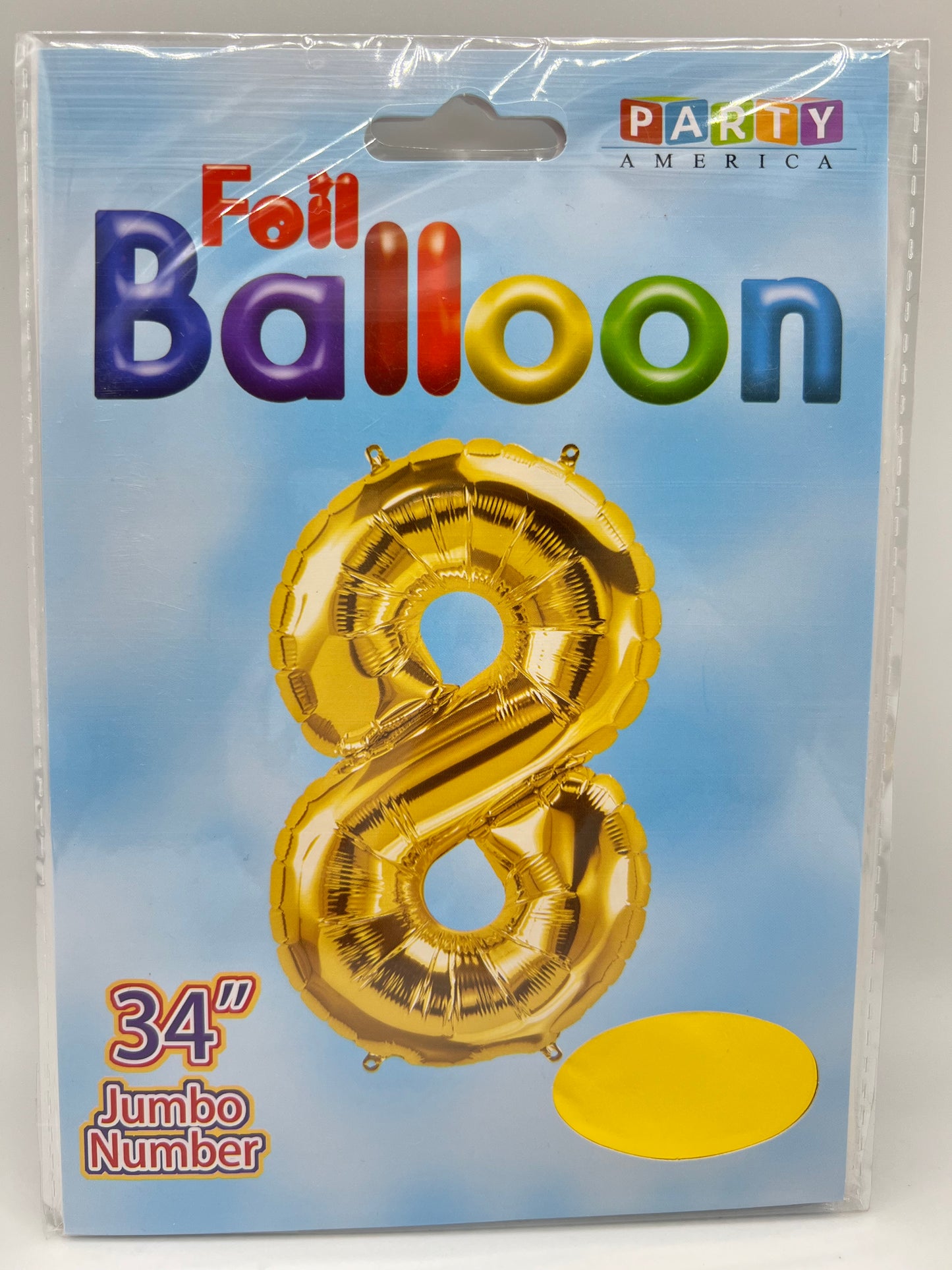 34’’ Number 8 Foil Balloon- Gold